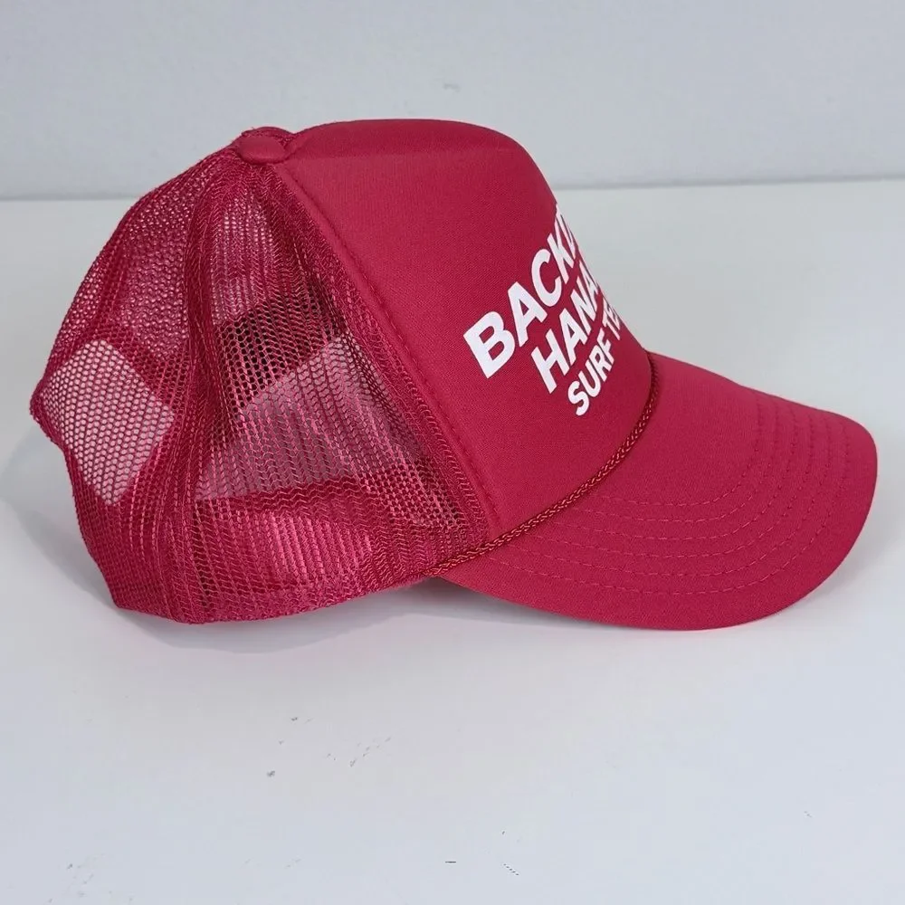 OTTO Red Backdoor Hanalei Surf Team Trucker Hat Snapback